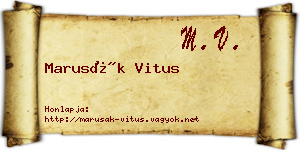 Marusák Vitus névjegykártya